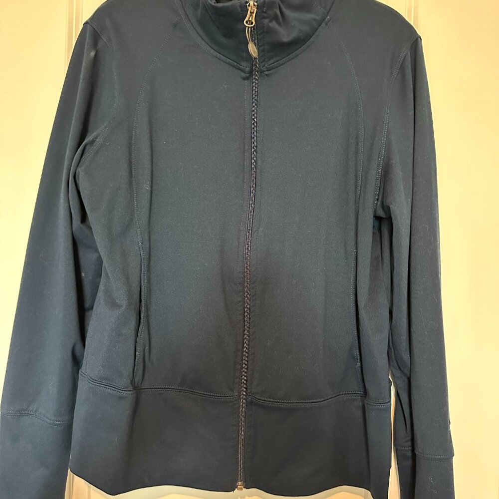 Champion Women's Navy Blue Dri Fit Long Sleeve Jacket - Size Large